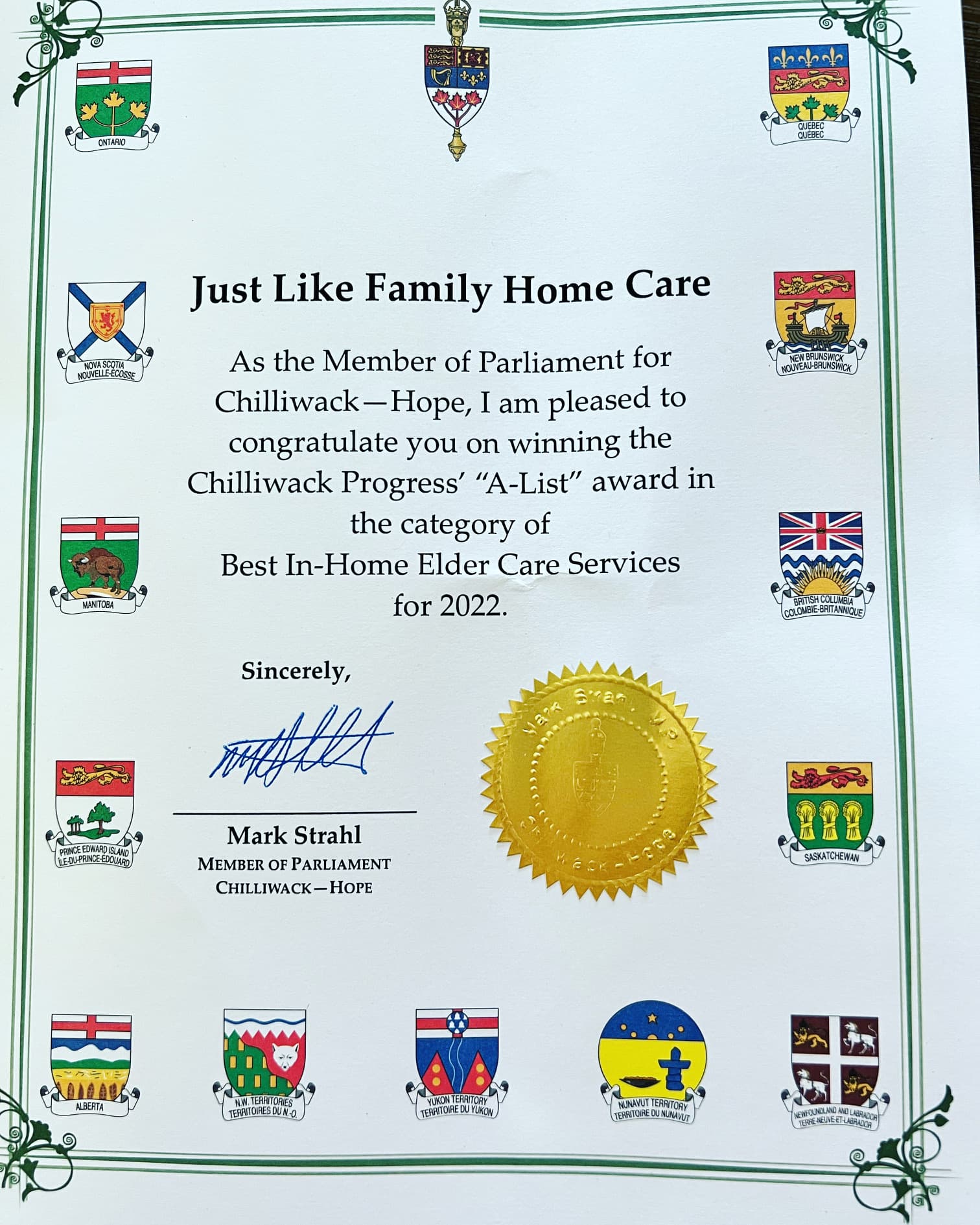 Just Like Family Home Care Abbotsford